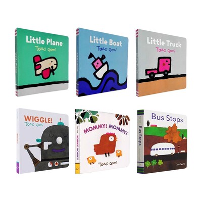 英文原版 Little Truck/Plane/Boat 大师五味太郎 Taro Gomi 6册 船 卡车交通工具 幼儿启蒙认知趣味纸板书