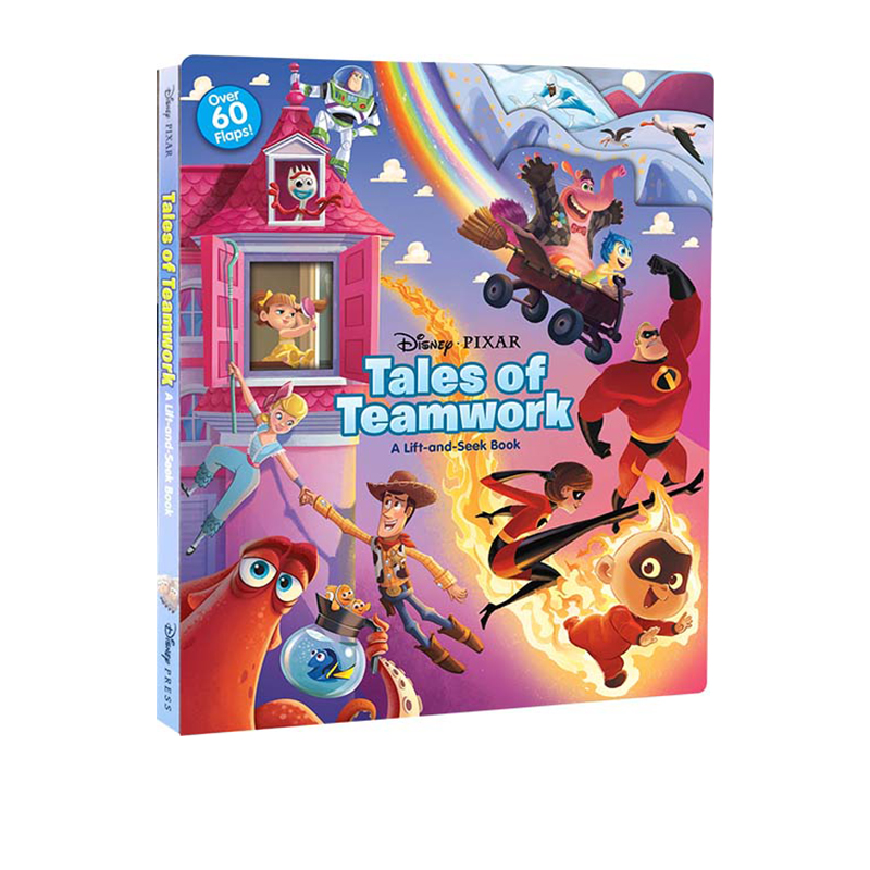 英文原版 Disney pixar Tales of Teamwork: A Lift-And-Seek Book 玩具总动员 皮克斯动画人物 纸板翻翻书 洞洞书 亲子阅读前故事