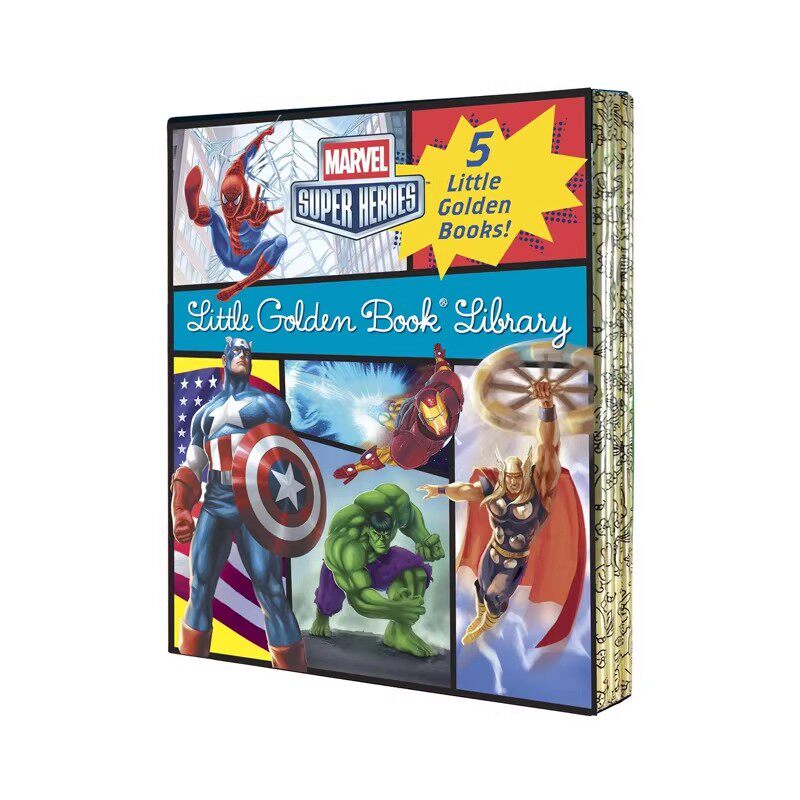 小金书 漫威超级英雄 5册精装礼盒版 蜘蛛侠 钢铁侠 英文原版 Marvel Super Heroes  Little Golden Book