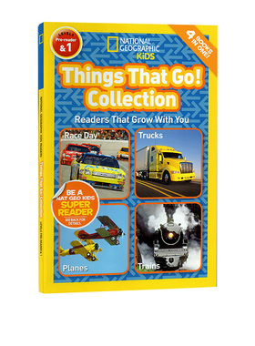 英文原版National Geographic Kids Readers Things That Go Collection 4个交通工具故事入门级 L1 美国国家地理儿童百科STEM课程