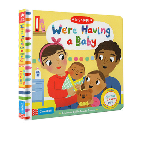 Big Steps系列 We're Having a Baby 英文原版 纸板翻翻操作书 幼儿情商培养 儿童启蒙绘本