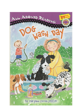 Penguin Group系列 All Aboard Reading：Dog Wash Day 狗狗洗澡 培珽推荐书单第1一阶段绘本 分级阅读读物故事书 英文原版