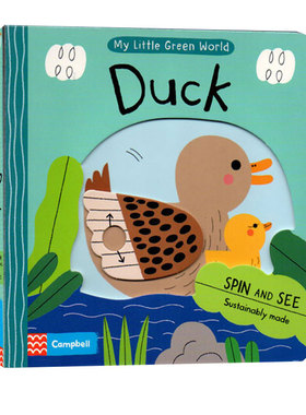 英文原版 Campbell出品 My Little Green World: Duck 我的绿色小世界小鸭子 启蒙趣味科普 机关抽拉滑动纸板书