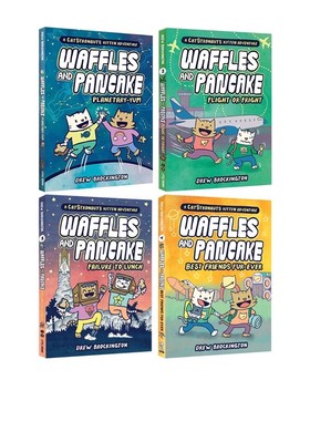 英文原版 Waffles and Pancake系列 华夫饼和煎 4册 精装 美味的行星 中小学英语课外阅读读物 全彩漫画绘本