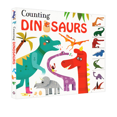 英文原版 Counting Collection Counting Dinosaurs 数字 颜色认知 儿童启蒙纸板书 Roger Priddy