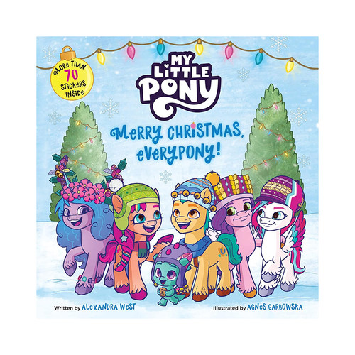 英文原版 My Little Pony Merry Christmas, Everypony! 小马宝莉的圣诞节 含贴纸 卡通动画友谊主题 冒险故事