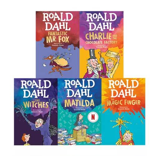 预售 英文原版 Roald Dahl 罗尔德达尔畅销小说 美版 5册 The Twits 蠢特夫妇 The BFG 吹梦巨人 Witches 女巫 课外阅读小说