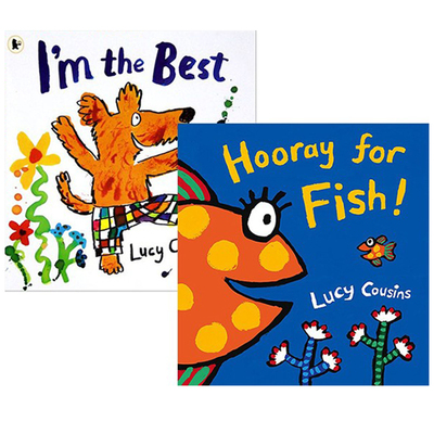 Maisy Lucy Cousins 小鼠波波作者作品 2册代表作合售 I'm the Best/Hooray for Fish 英文原版