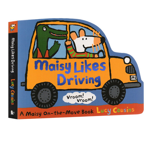 英文原版绘本 Maisy Likes Driving 小鼠波波交通工具造型纸板书 儿童启蒙早教阅读 亲子互动绘本