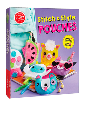 英文原版 Klutz Stitch and Style Pouches 儿童创意手工DIY 手工钱包