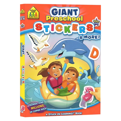 3-5岁贴纸练习 School Zone Preschool Stickers and More 学前初级练习册 附贴纸 英文原版