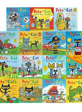 可单买 英文原版 Pete The Cat Checks 皮特猫 15册 儿童情绪性格培养 吴敏兰常青藤爸爸书单 儿童英语绘本图画故事 部分含贴纸