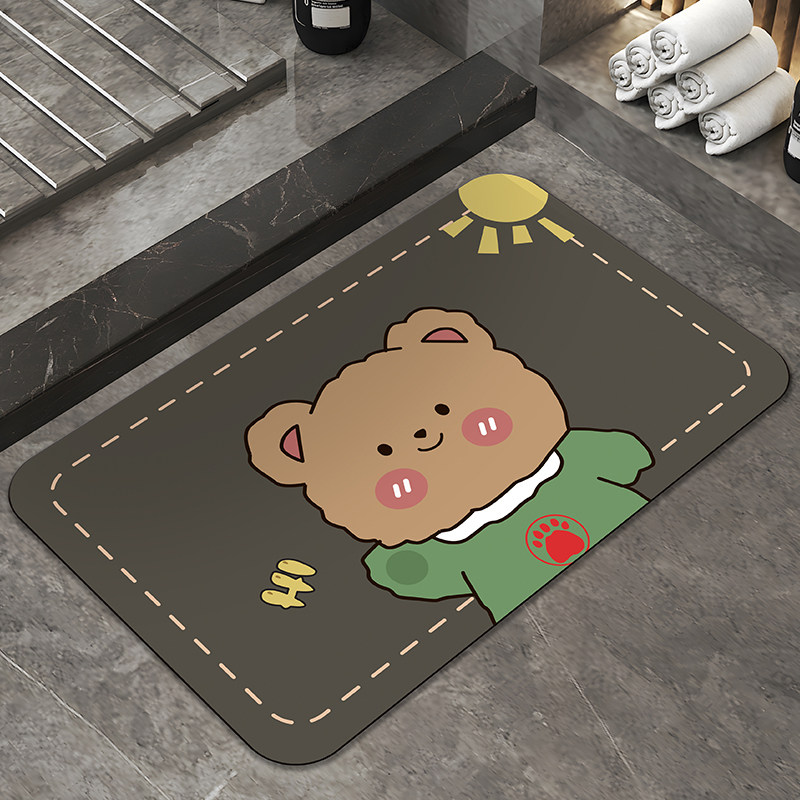硅澡泥卡通浴室防滑吸水地垫