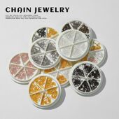 6格美甲链条混装 饰品金银高保色小钢珠链子金属朋克风美甲装 饰品