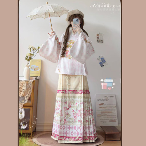 汉洋折衷汉服女套装冬装马面裙