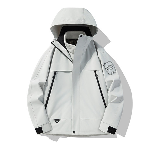 秋冬男女三合一冲锋衣定制户外防风保暖登山服两件套工作服印字l