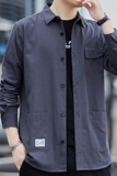 纯棉男士春秋季长袖衬衫新款韩版潮流休闲宽松工装衬衣夹克外套潮，男装衬衫，星座102C-1(原星座100)
