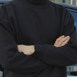 春季 ZOZO 螺纹拼接连肩领 3090 宽松棉休闲卫衣 FOREST