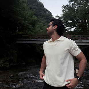 ZOZO FOREST“新贵海鸥领”休闲老钱商务夏季透气针织polo短袖