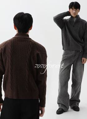 ZOZOFOREST【3271】“绞花绵羊毛”老钱新贵RL风复古扭花高领毛衣