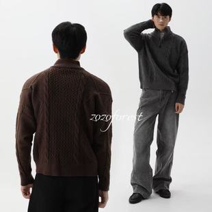 ZOZOFOREST【3271】“绞花绵羊毛”老钱新贵RL风复古扭花高领毛衣