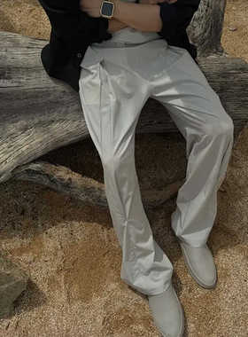 ZOZO FOREST【3124】“剑道打褶”轻薄宽松松弛感老钱混纺西裤男