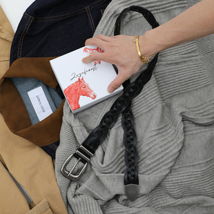 老钱新贵土耳其进口头层牛皮皮带 手工编织 ZOZOFOREST 6002