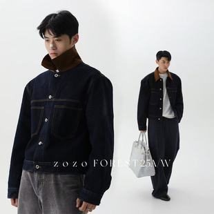 ZOZOFOREST【3260】“niuniu拼接领”老钱新贵巴恩风谷仓牛仔夹克