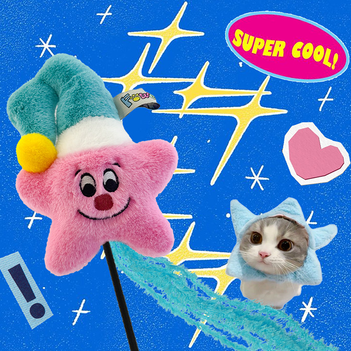 清仓闭店原创自制星星逗猫棒可爱毛绒小猫玩具磨牙宠物自嗨解闷
