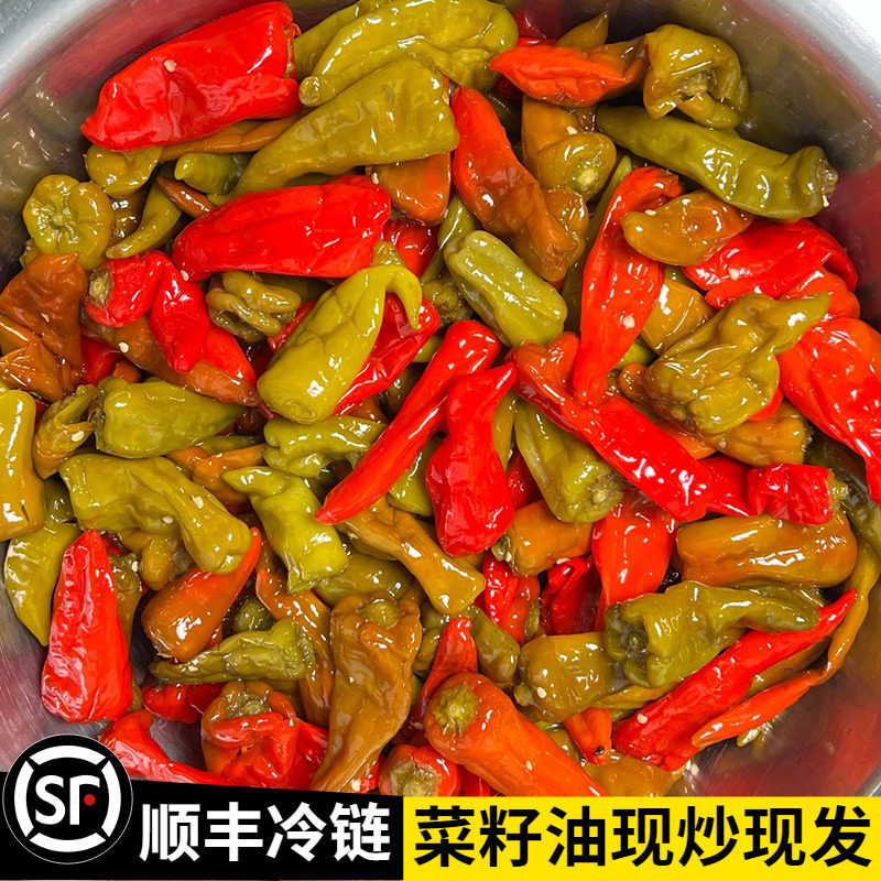 腌制土辣椒下饭菜酸辣椒泡椒安徽