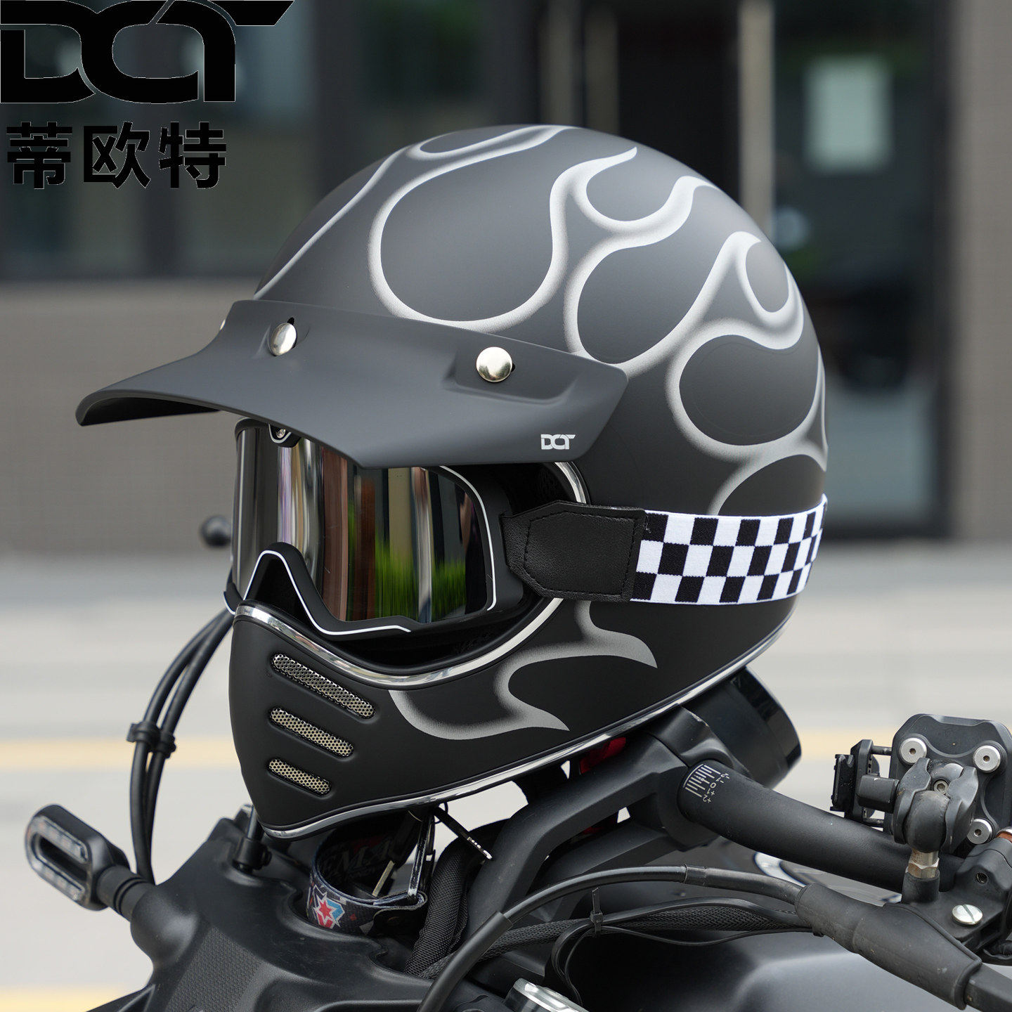 摩托车头盔全盔男女电动车夏季复古巡航越野四季骑行3C认证