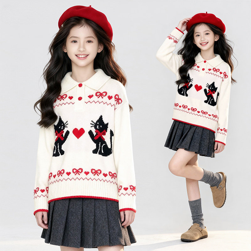 女童韩系长袖毛衣休闲上衣