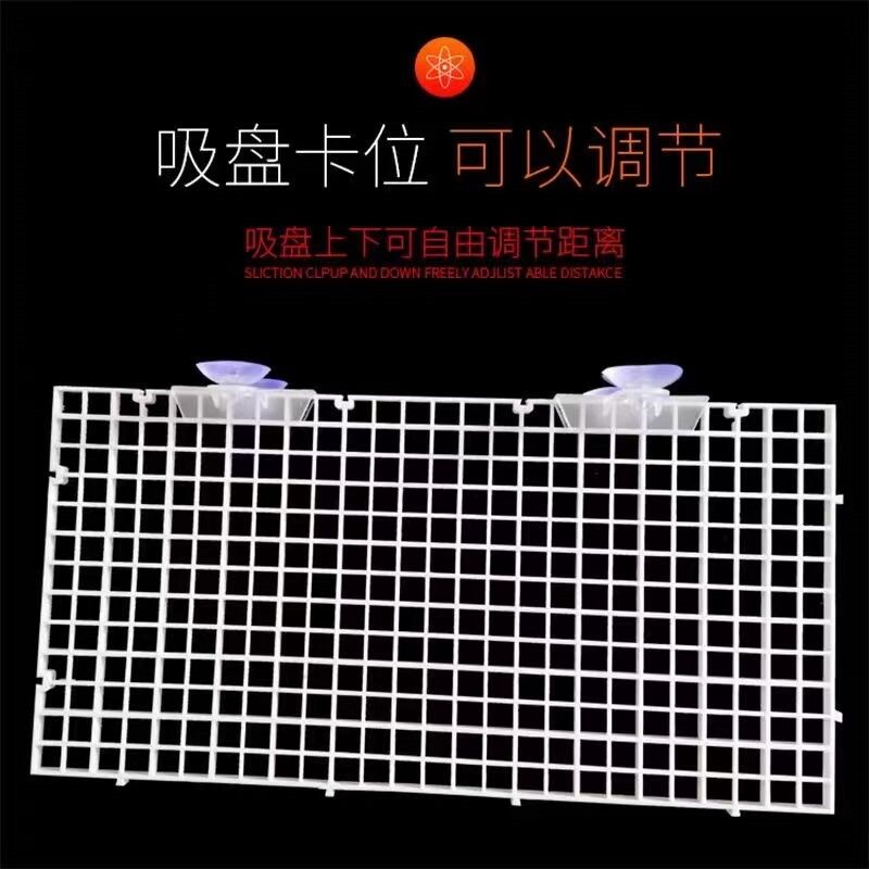 鱼缸盖子网格盖板隔离板防跳挡板塑料拼接底鱼缸隔板分离网滤板乌