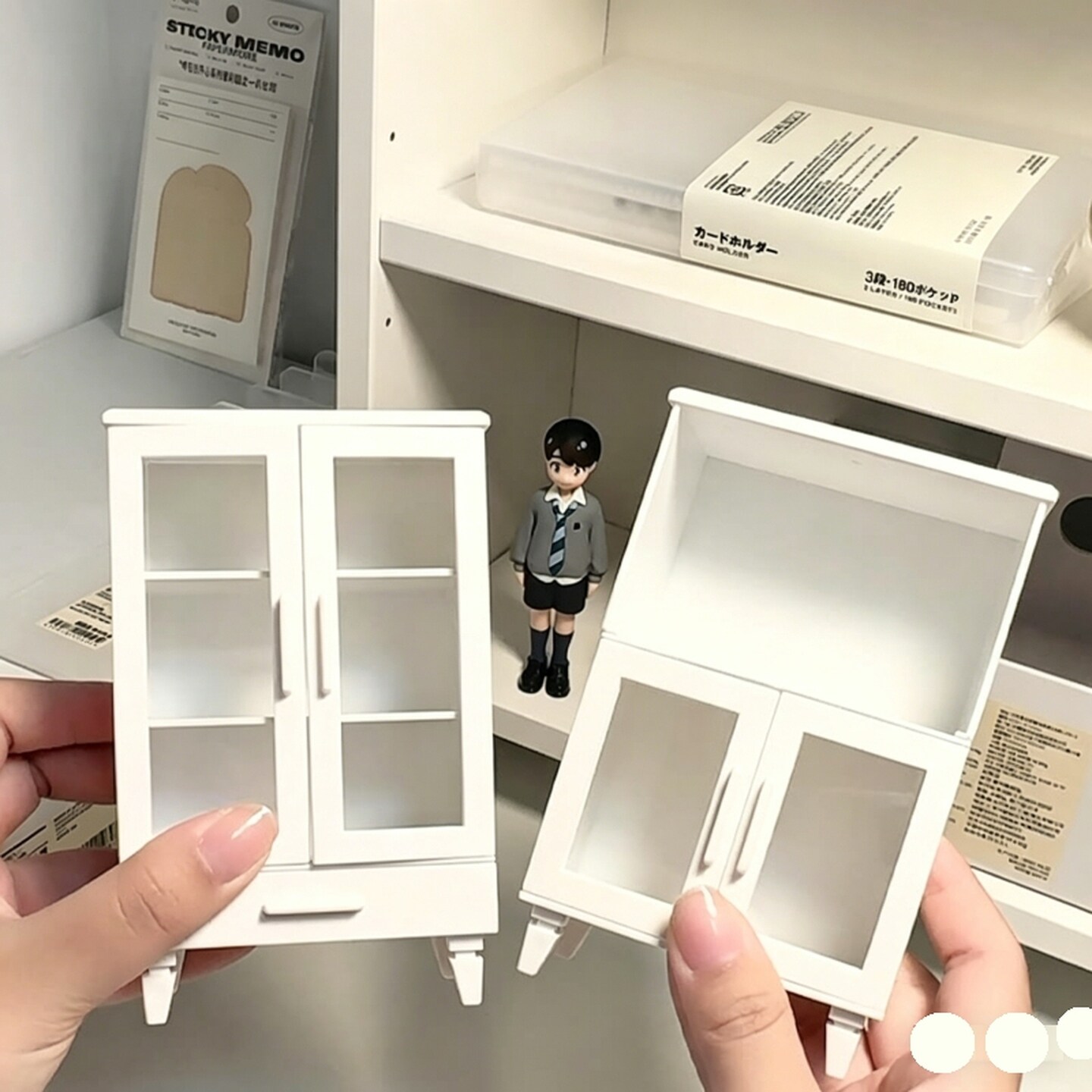 迷你小收纳盒娃屋收纳盒橱柜子家具模型过家家玩具微缩首饰展示架