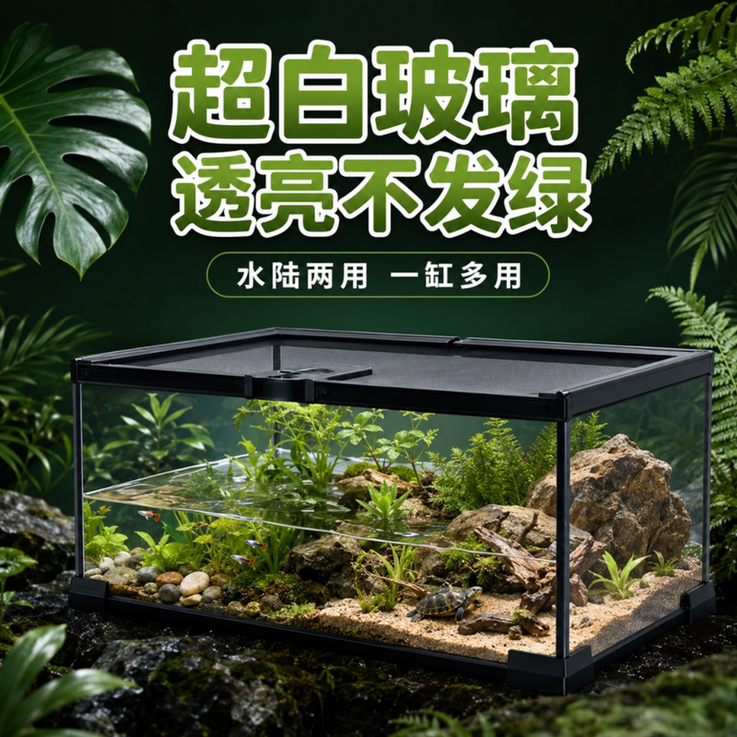 雨林缸空缸角蛙蜥蜴水龟爬宠柜玉米蛇饲养箱鱼缸造景观赏保温爬缸