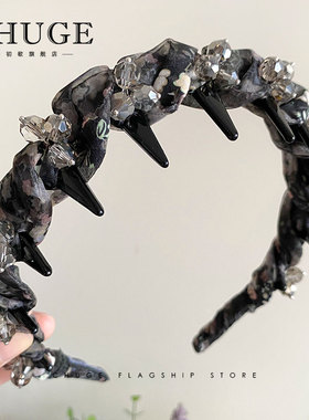 轻奢风满钻小碎花齿梳发箍高级感气质蓬松高颅顶头箍发卡头饰新款