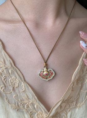 燕归冰棠葫芦国风足银轻奢项链女