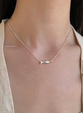 燕归照鳞极简风足银轻奢百搭项链