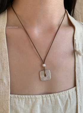 燕归禄山福足银百搭编绳情侣项链