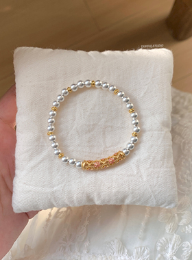 燕归寻桃组合足银轻奢百搭手链