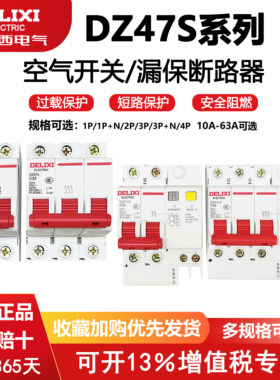 德力西空气开关1P2P带漏电保护器