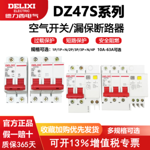 德力西空气开关1P2P带漏电保护器