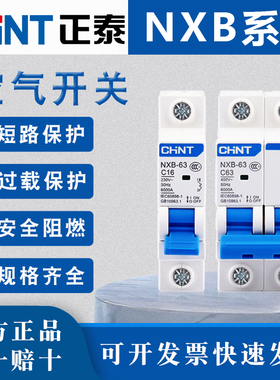 正泰空气开关NXB家用63小型断路器1P2P3P4PC型电闸保护器空开DZ47