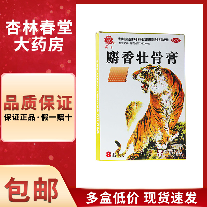 桐菊 麝香壮骨膏8贴/盒 镇痛膏消炎风湿痛关节痛挫伤扭伤