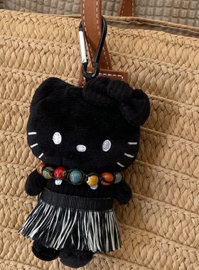 香奈裙子黑色kitty挂件可爱包包书包饰品女生礼物哈喽钥匙扣公仔