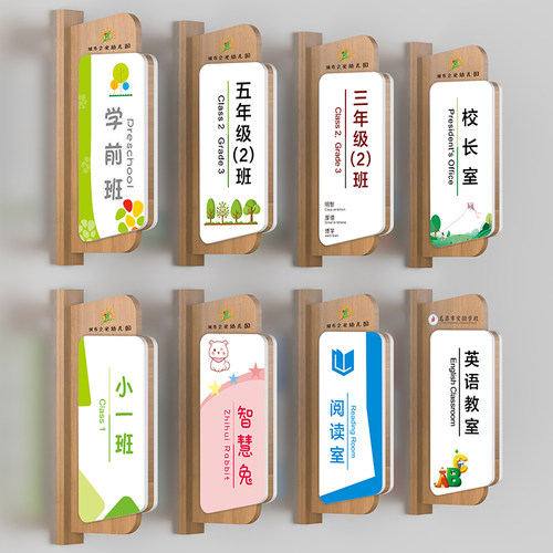 小学幼儿园学校侧挂教室门牌定制