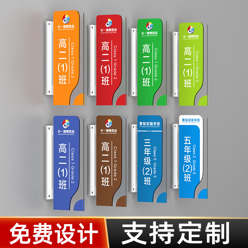亚克力侧挂教室门牌可更换标识牌