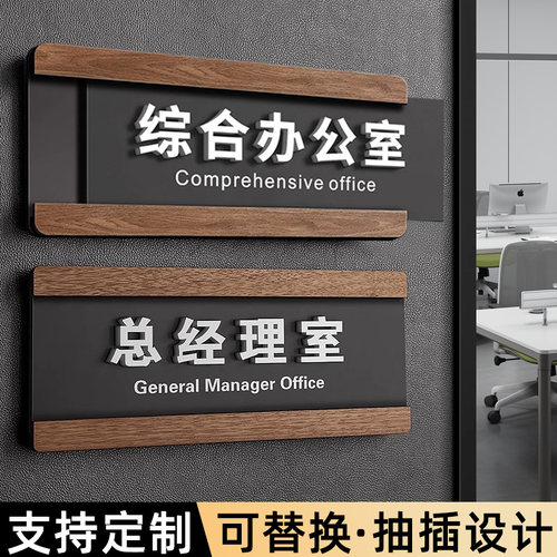 亚克力抽拉式办公室创意门牌定制