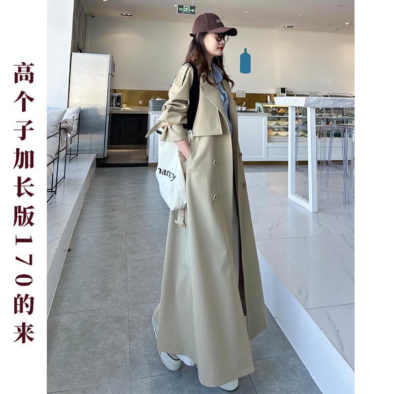 高个子加长版开春风衣2025新款女今年流行爆款超火春装长款到脚踝
