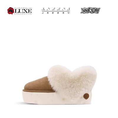 xXESSEL三方联名爱心雪地靴毛绒冬季可爱保暖厚底